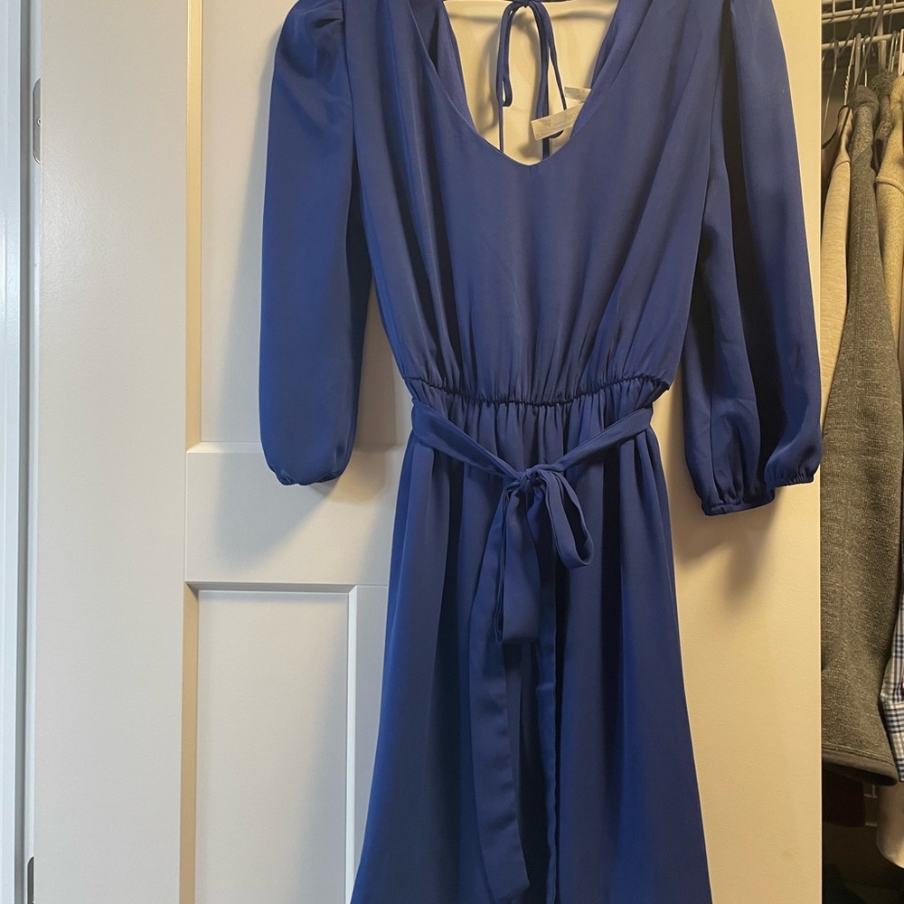 Blue 3 quarter length sleeve dress!